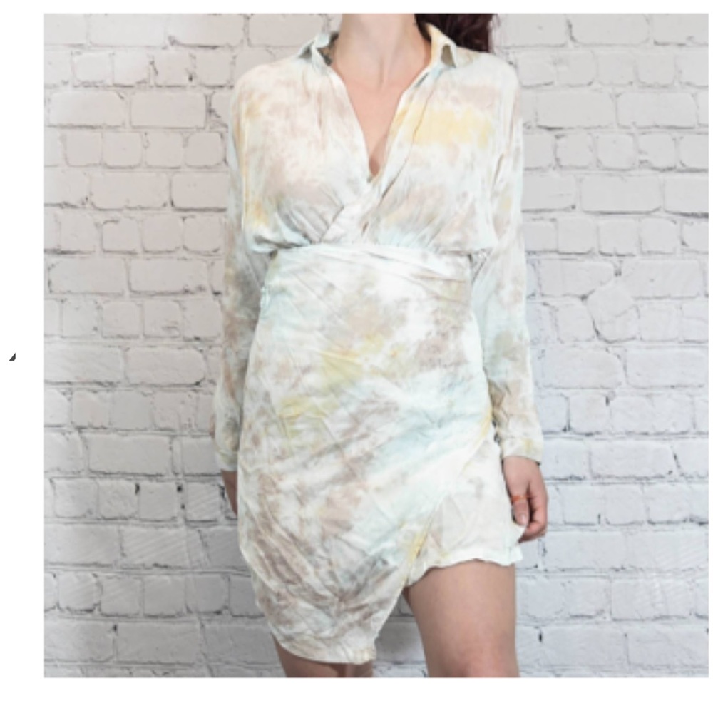 young fabulous and broke tie dye wrap dress